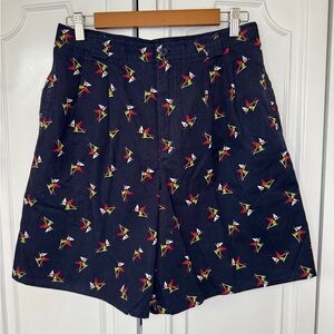 Liz Claiborne Navy Golf Print Petite Shorts with Golfing Accents